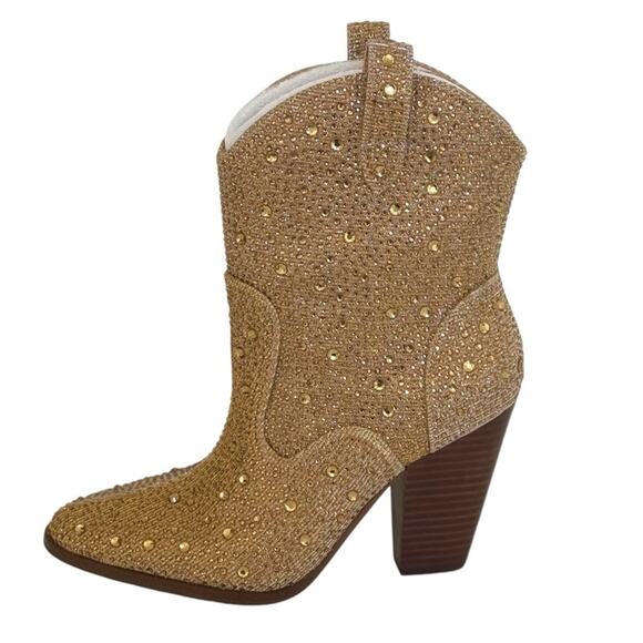 Jessica Simpson Women's Gold Cissely Western Embellished‎ Bootie Size US 6 - Picture 11 of 14